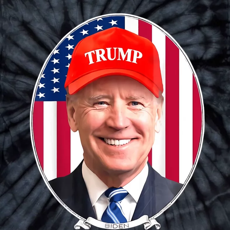 Funny Joe Biden Wearing Hat Trump Tie-Dye T-Shirt