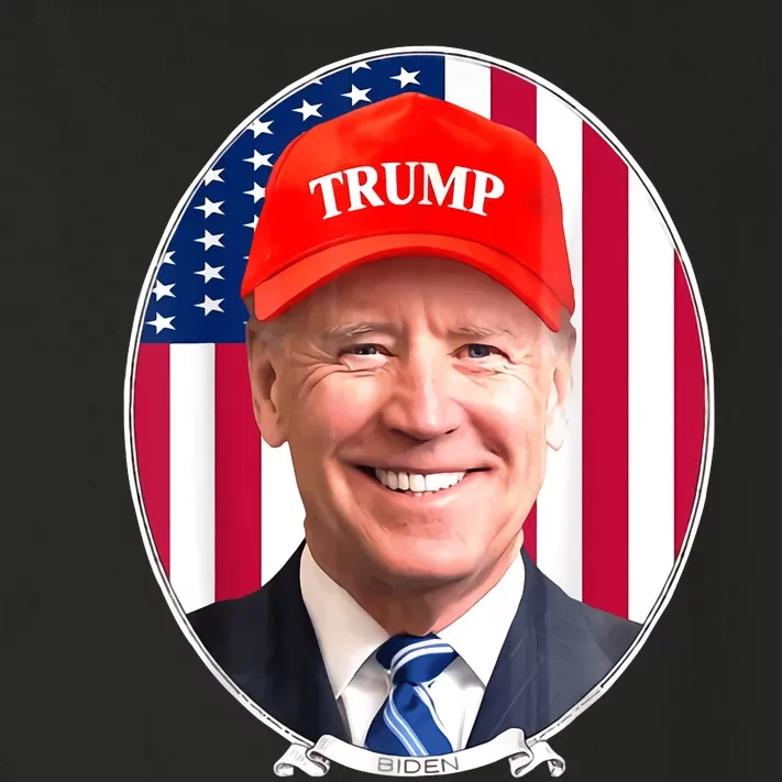 Funny Joe Biden Wearing Hat Trump Toddler Long Sleeve Shirt