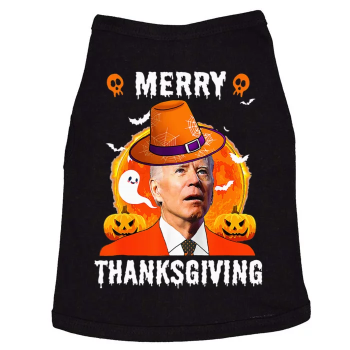 Funny Joe Biden Confused Merry Thanksgiving For Halloween Doggie Tank