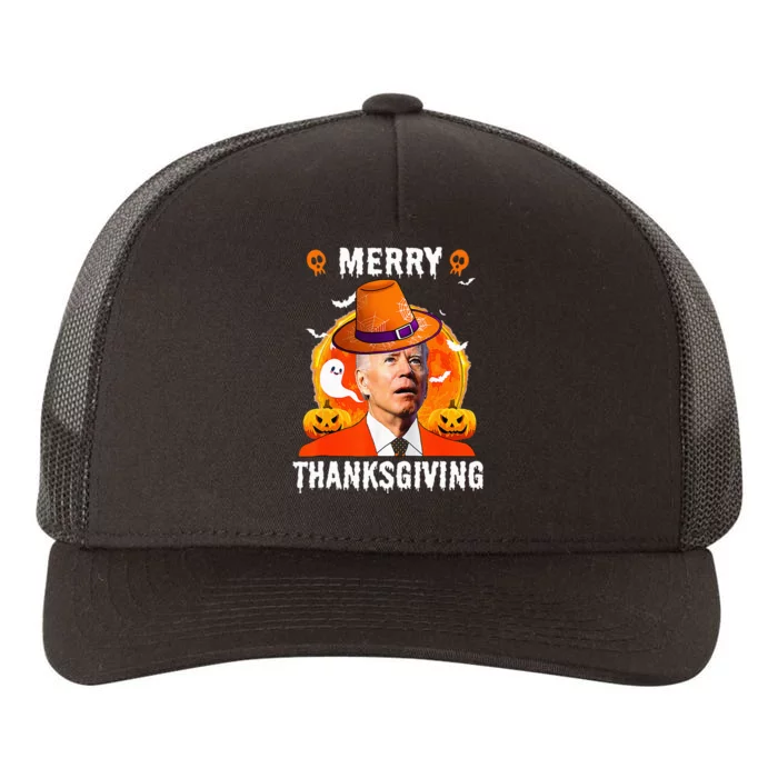 Funny Joe Biden Confused Merry Thanksgiving For Halloween Yupoong Adult 5-Panel Trucker Hat