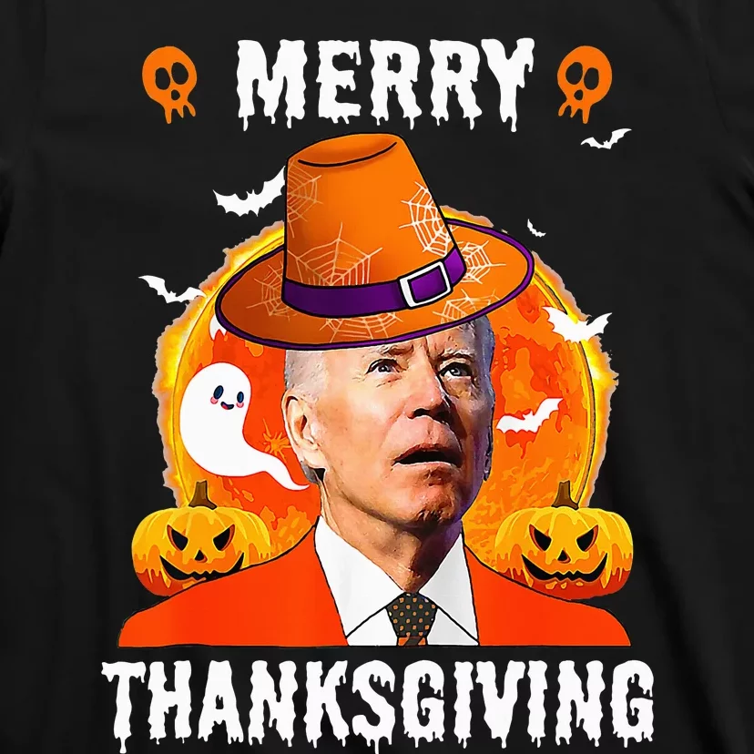 Funny Joe Biden Confused Merry Thanksgiving For Halloween T-Shirt