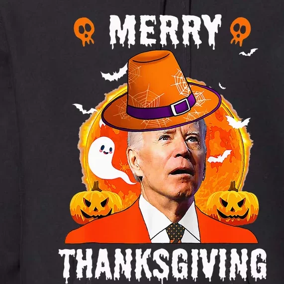 Funny Joe Biden Confused Merry Thanksgiving For Halloween Premium Hoodie