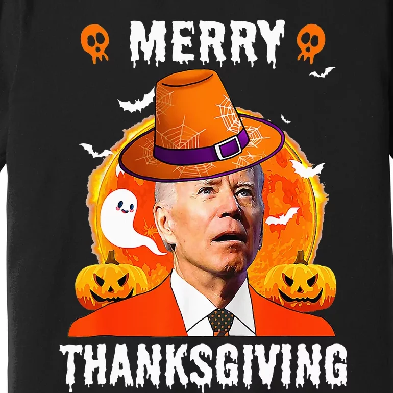 Funny Joe Biden Confused Merry Thanksgiving For Halloween Premium T-Shirt