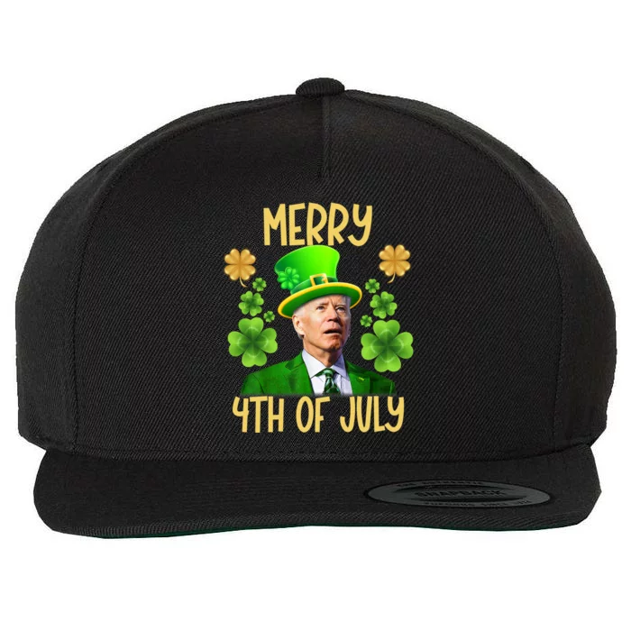 Funny Joe Biden St Patricks Day Merry 4th Of July Sarcastic Great Gift Wool Snapback Cap