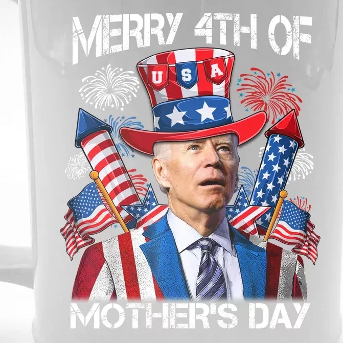 Funny Joe Biden 4th Of July Merry 4th Of Mothers Day USA Front & Back Beer Stein