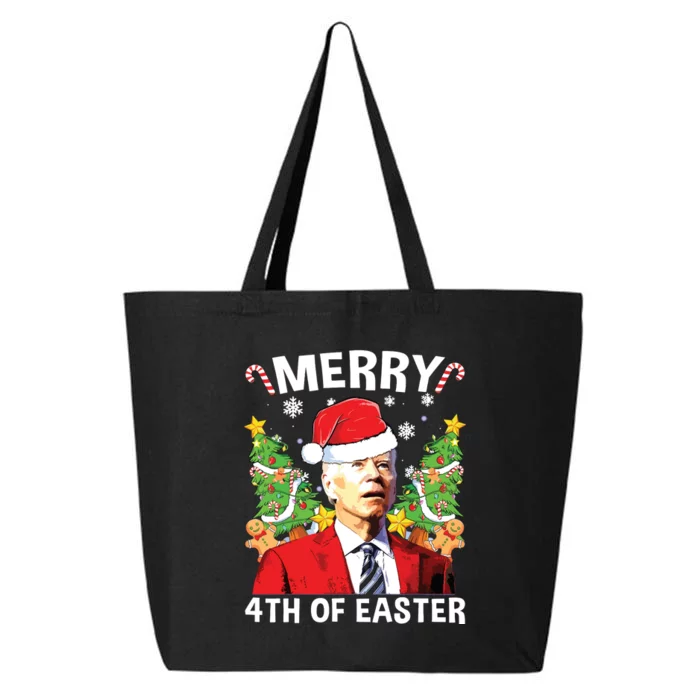 Funny Joe Biden Christmas Santa Hat Merry 4th Of Easter Xmas 25L Jumbo Tote