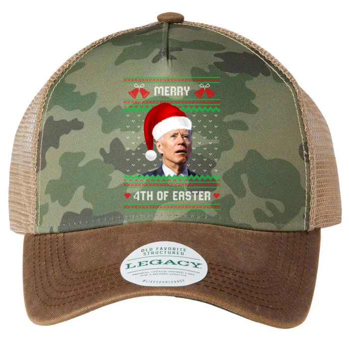 Funny Joe Biden Merry 4th Of Easter Ugly Christmas Sweater Legacy Tie Dye Trucker Hat