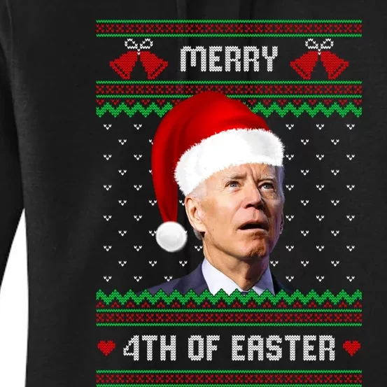 Funny Joe Biden Merry 4th Of Easter Ugly Christmas Sweater Women's Pullover Hoodie