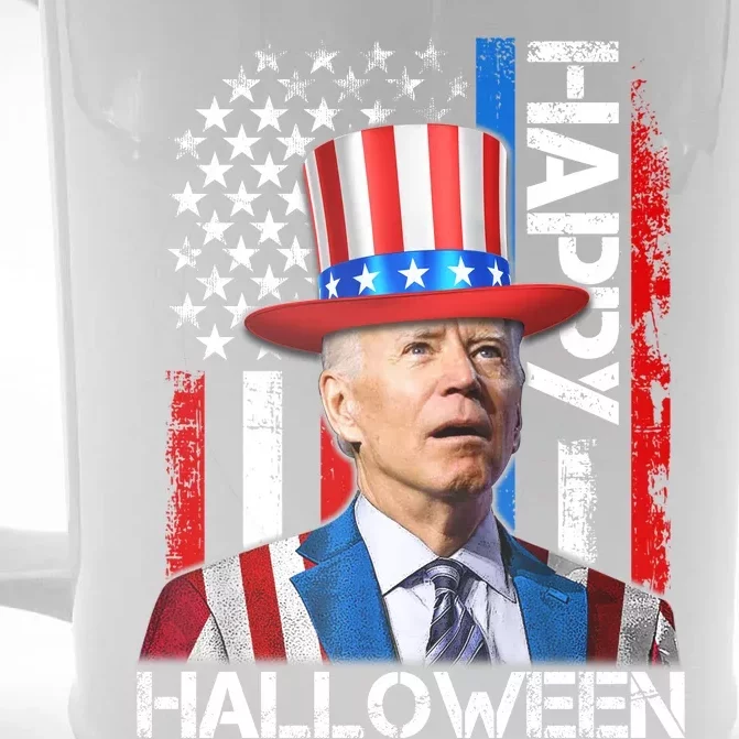 Funny Joe Biden 4th Of July Happy Halloween American Flag Front & Back Beer Stein