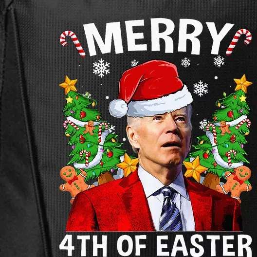 Funny Joe Biden Christmas Santa Hat Merry 4th Of Easter Xmas City Backpack