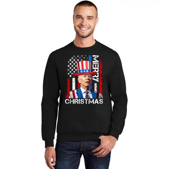 Funny Joe Biden 4th Of July Merry Christmas American Flag Sweatshirt