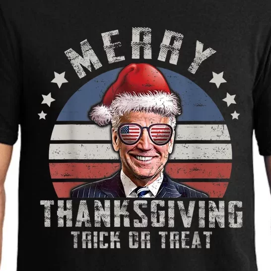 Funny Joe Biden Merry Thanksgiving Trick Or Treat Pajama Set