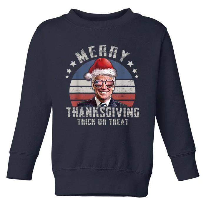 Funny Joe Biden Merry Thanksgiving Trick Or Treat Toddler Sweatshirt