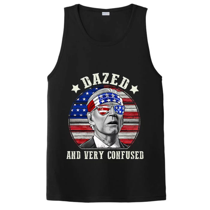 Funny Joe Biden Dazed And Very Confused 4th Of July 2024 Performance Tank