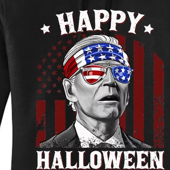 Funny Joe Biden Happy Halloween Confused 4th Of July 2024 Women's Pullover Hoodie