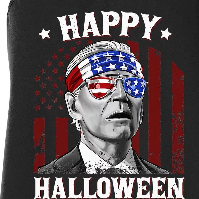 Funny Joe Biden Happy Halloween Confused 4th Of July 2024 Women's Racerback Tank