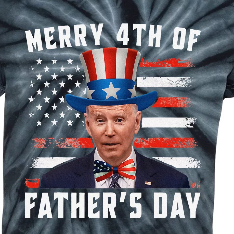 Funny Joe Biden Happy Merry 4th Of July Confused Fathers Day Kids Tie-Dye T-Shirt