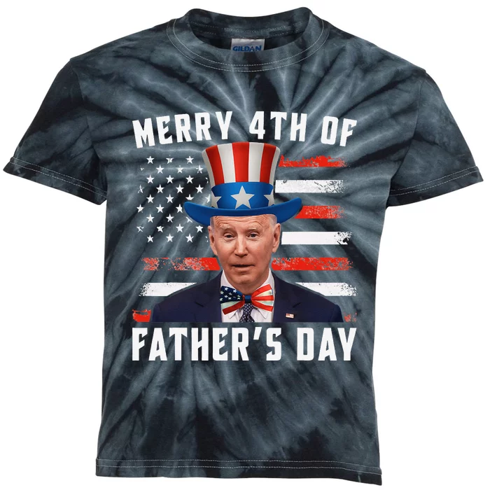 Funny Joe Biden Happy Merry 4th Of July Confused Fathers Day Kids Tie-Dye T-Shirt