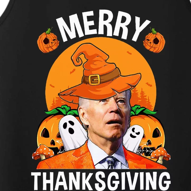 Funny Joe Biden Happy Halloween Merry Thanksgiving Performance Tank