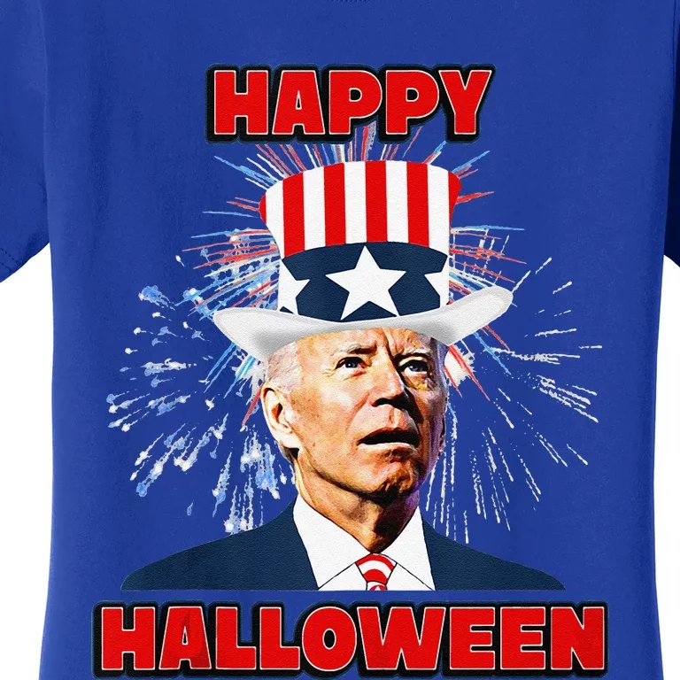 Funny Joe Biden Happy Halloween For Fourth Of July Women's T-Shirt