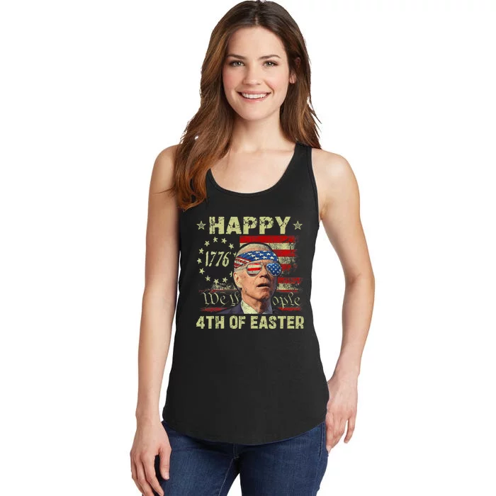 Fun Joe Biden 4th Of July Happy 4th Of Easter Us Flag Ladies Essential Tank