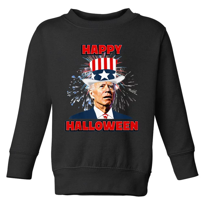 Funny Joe Biden Happy Halloween For Fourth Of July Toddler Sweatshirt