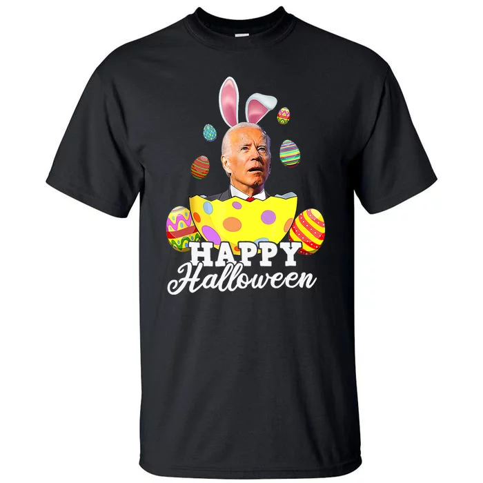 Funny Joe Biden Happy Halloween Confused Easter Biden Bunny Tall T-Shirt