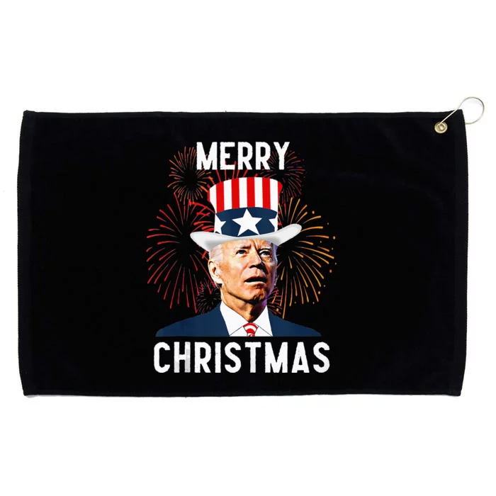 Funny Joe Biden Merry Christmas For Fourth Of July Grommeted Golf Towel