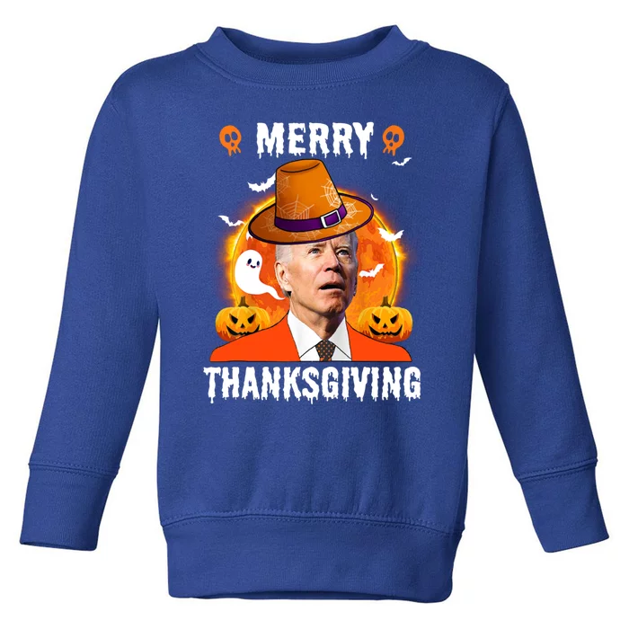 Funny Joe Biden Confused Merry Thanksgiving For Thanksgiving Gift Toddler Sweatshirt