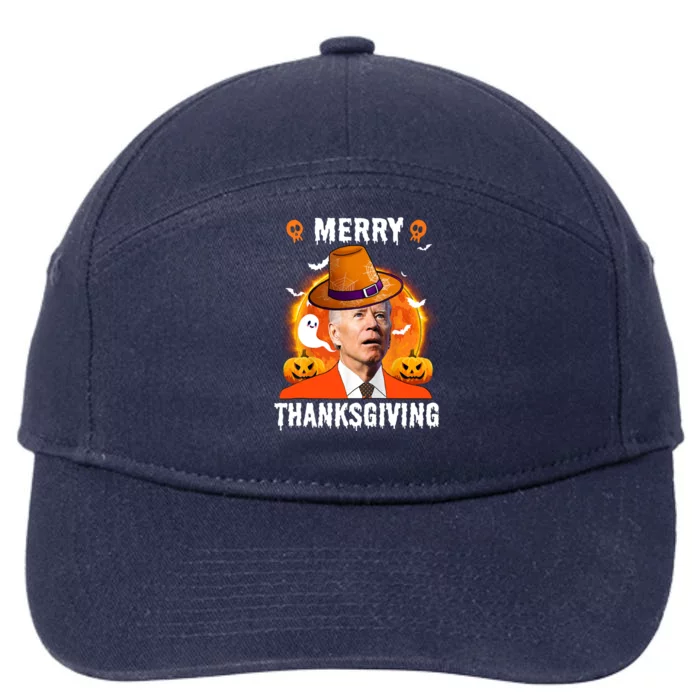 Funny Joe Biden Confused Merry Thanksgiving For Thanksgiving Gift 7-Panel Snapback Hat