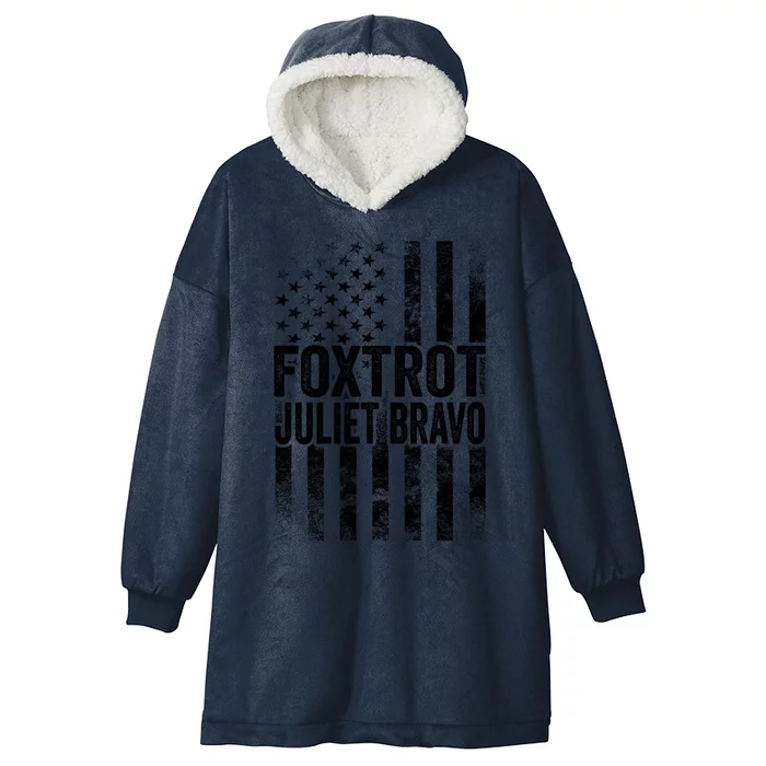 Foxtrot Juliet Bravo Lets Go Brandon Fjb Anti Biden Hooded Wearable Blanket