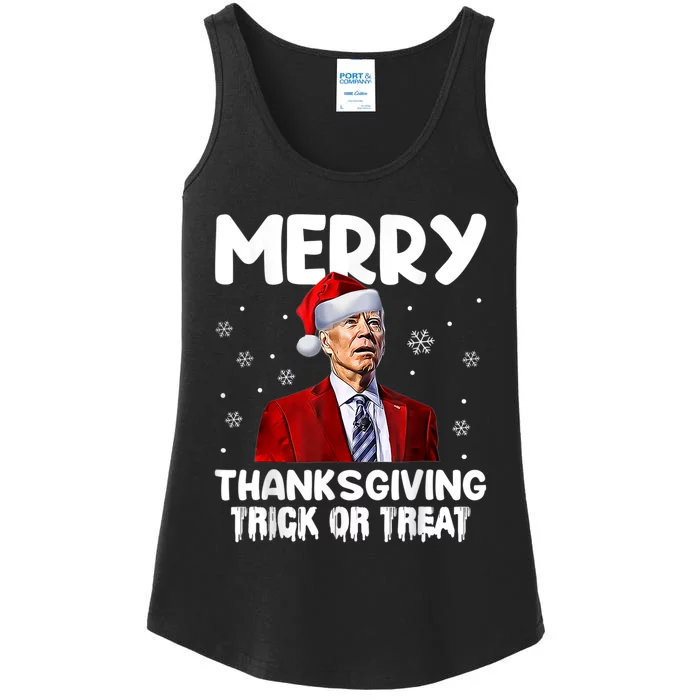 Funny Joe Biden Merry Thanksgiving Trick Or Treat Ladies Essential Tank