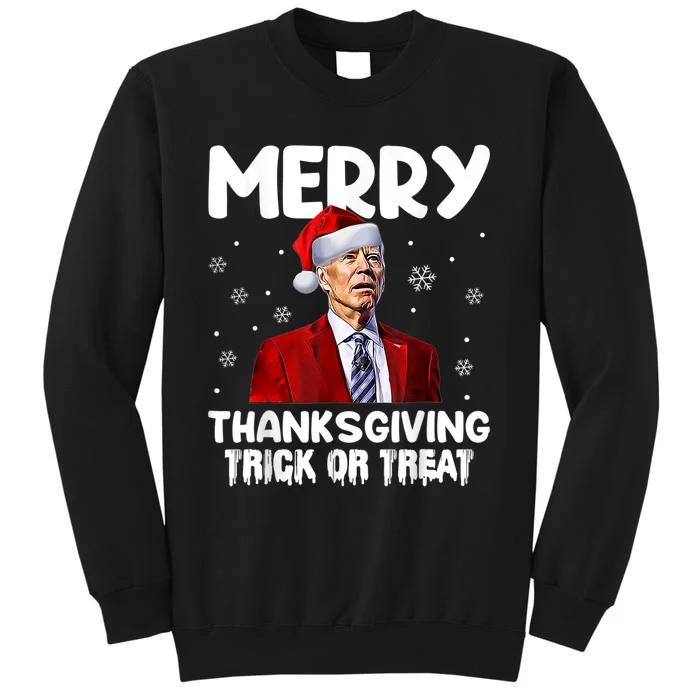 Funny Joe Biden Merry Thanksgiving Trick Or Treat Tall Sweatshirt