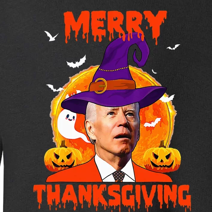 Funny Joe Biden Merry Thanksgiving Confused Happy Halloween Toddler Sweatshirt