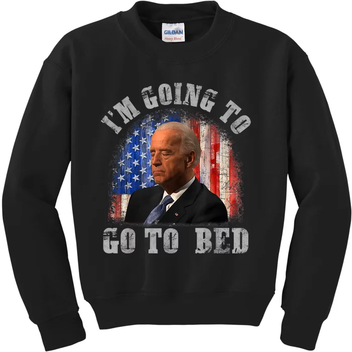 Funny Joe Biden I’m Going To Go To Bed Anti Biden Liberal Kids Sweatshirt