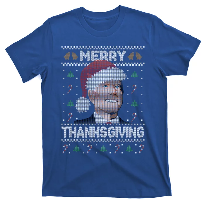 Funny Joe Biden Merry Thanksgiving Ugly Christmas Gift T-Shirt