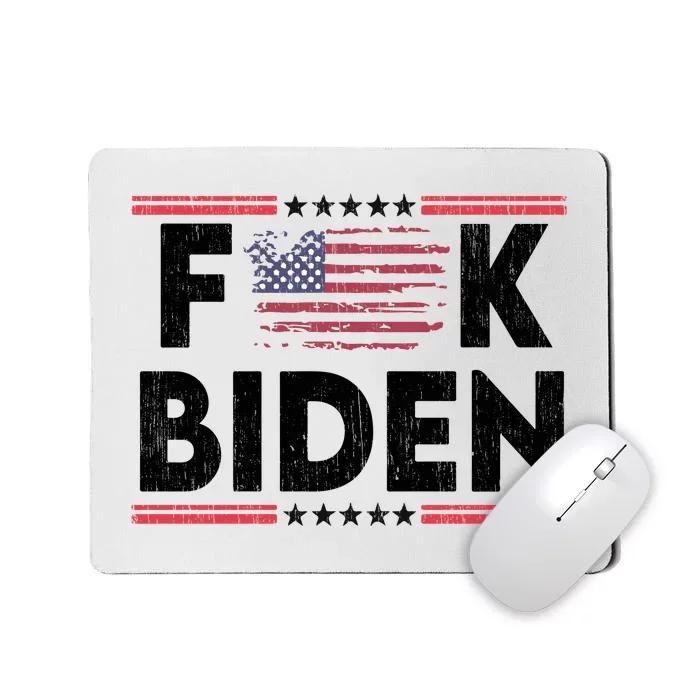 Fuck Joe Biden Funny Anti Democrat Us Flag Distressed Fuck Joe Biden Mousepad