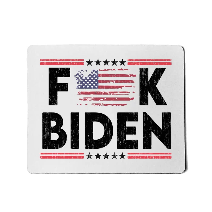 Fuck Joe Biden Funny Anti Democrat Us Flag Distressed Fuck Joe Biden Mousepad