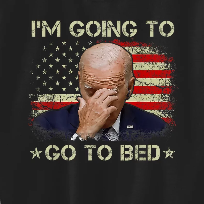 Funny Joe Biden I’m Going To Go To Bed Anti Biden Liberal Kids Sweatshirt