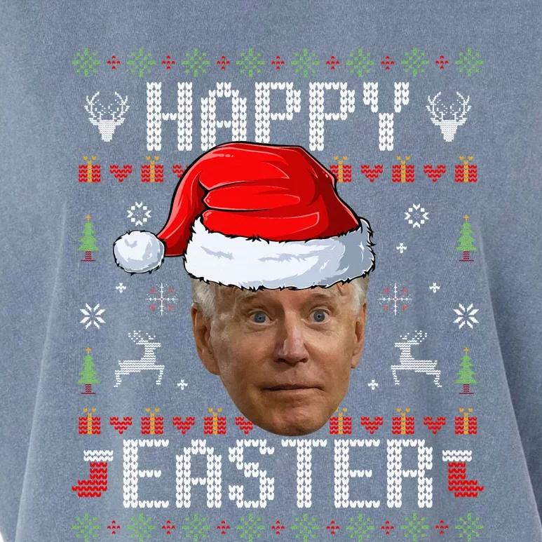 Funny Joe Biden Happy Easter Funny Ugly Christmas Sweater Garment-Dyed Women's Muscle Tee