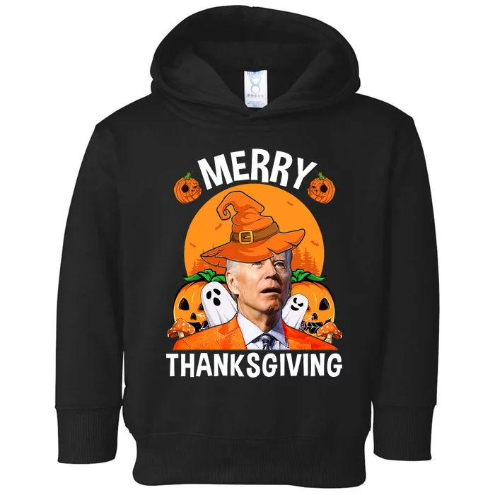 Funny Joe Biden Happy Halloween Merry Thanksgiving Toddler Hoodie