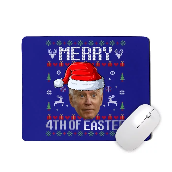 Funny Joe Biden Happy 4th Of Easter Ugly Christmas Sweater Gift Mousepad