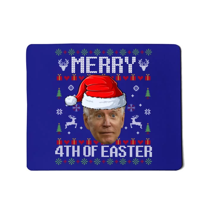 Funny Joe Biden Happy 4th Of Easter Ugly Christmas Sweater Gift Mousepad