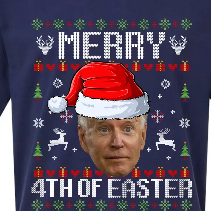 Funny Joe Biden Happy 4th Of Easter Ugly Christmas Sweater Gift Sueded Cloud Jersey T-Shirt