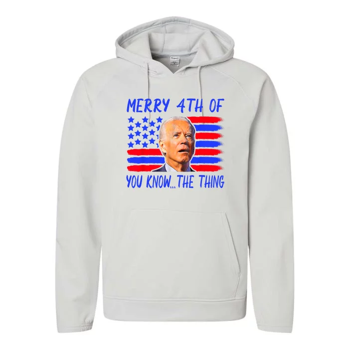 Funny Joe Biden Happy 4th Of July Performance Fleece Hoodie