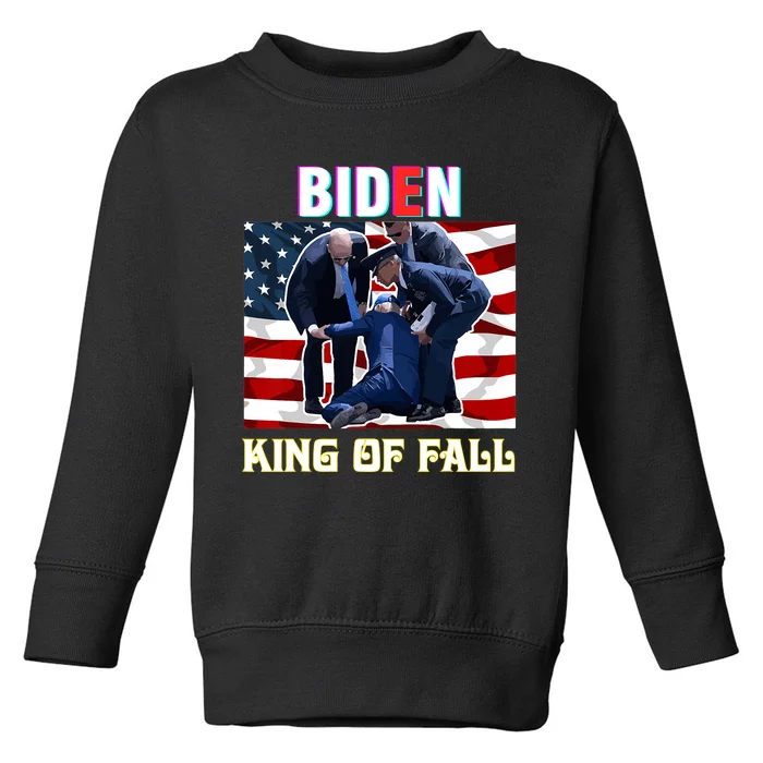 Funny Joe Biden King Of Fall Anti Biden Toddler Sweatshirt