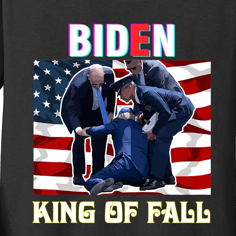 Funny Joe Biden King Of Fall Anti Biden Kids Long Sleeve Shirt