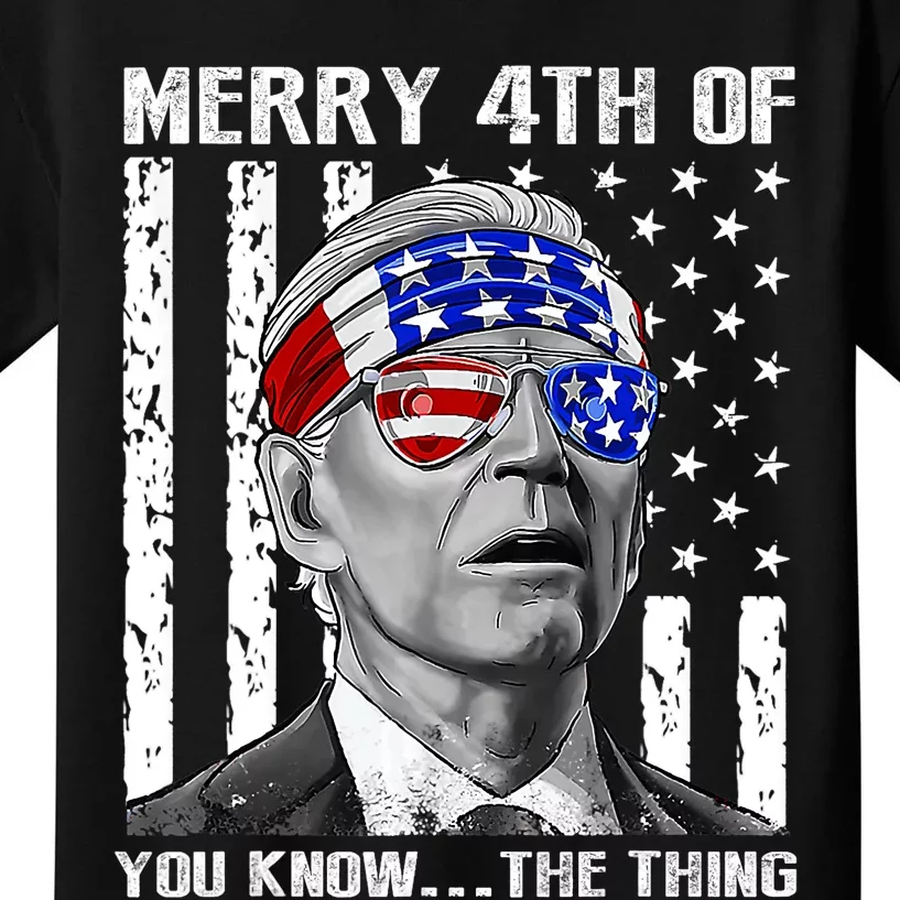 Funny Joe Biden Dazed Merry 4th Of You Know... The Thing Kids T-Shirt