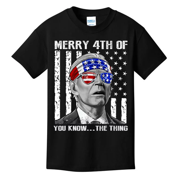 Funny Joe Biden Dazed Merry 4th Of You Know... The Thing Kids T-Shirt