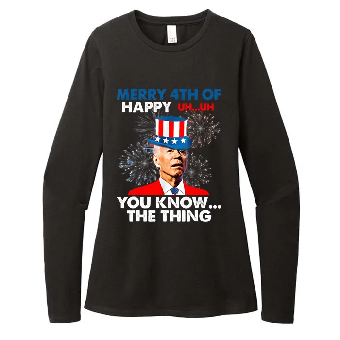 Funny Joe Biden Merry 4th Of You Know..The Thing 4th Of July Womens CVC Long Sleeve Shirt